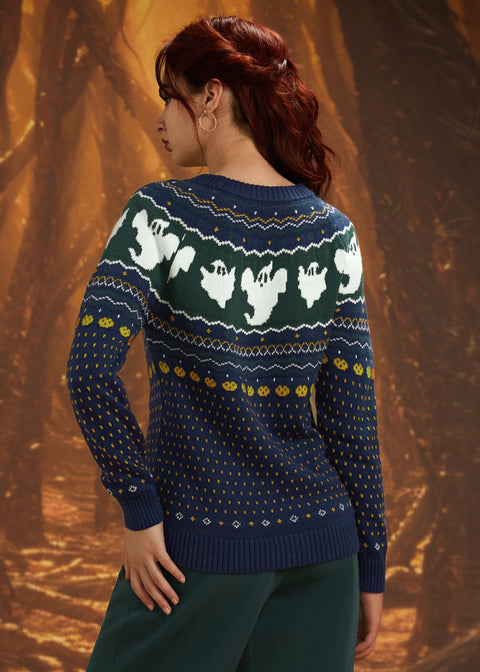 Fröhliche Gruselmomente Fair Isle Pullover-4