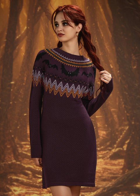It Be Like 'Bat' Fair Isle Strickkleid-7