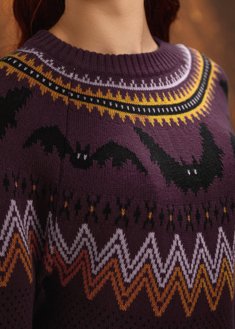 It Be Like 'Bat' Fair Isle Strickkleid-4