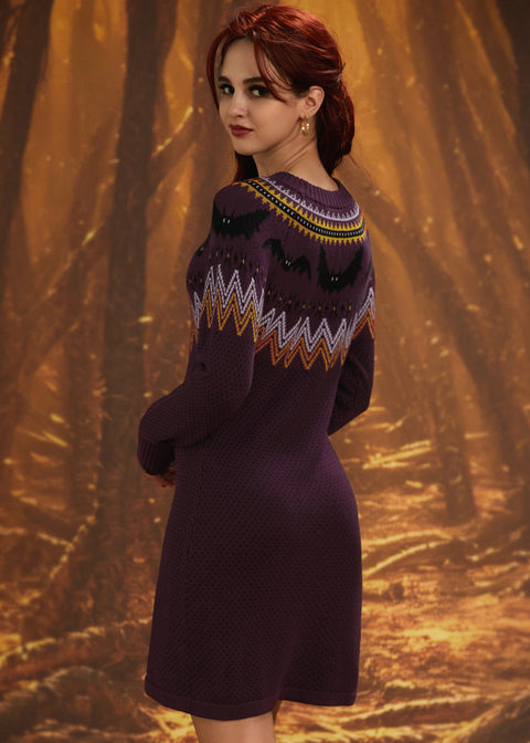 It Be Like 'Bat' Fair Isle Strickkleid-2