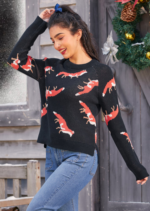 Voller Nostalgie Rundhalspullover-5