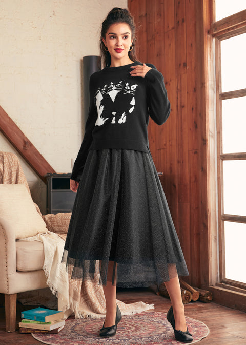 Voller Nostalgie Rundhalspullover-7