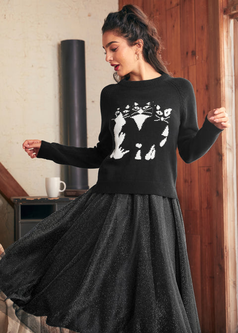 Voller Nostalgie Rundhalspullover-2