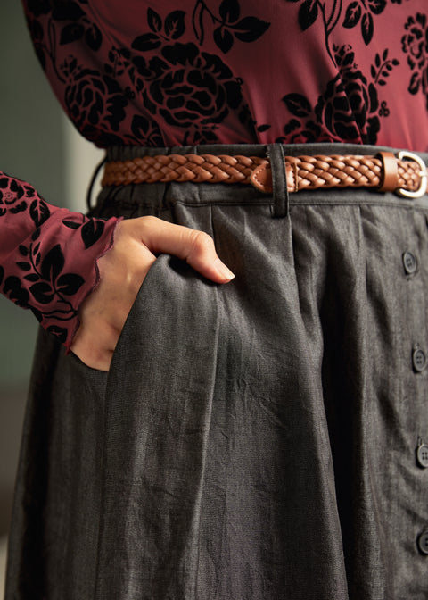 Der beste Chambray-A-Linien-Rock aus dem Buchladen-1