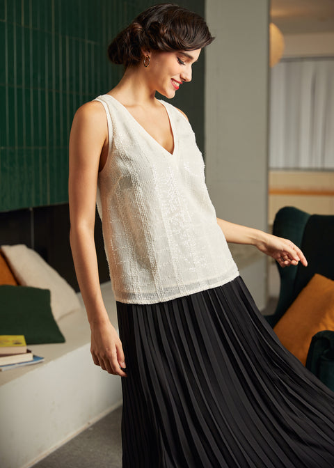 Klassisches, süßes Tanktop mit doppeltem V-Ausschnitt-3