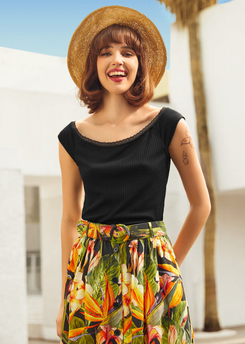 Lace by Day Marilyn Neck Tee (Endgültiger Verkauf)-6