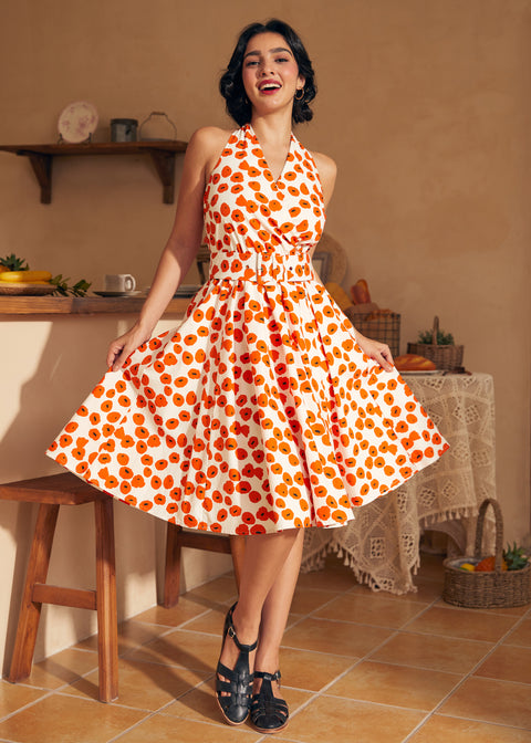 Instant Energy Faux-Wrap Neckholderkleid-4