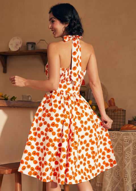 Instant Energy Faux-Wrap Neckholderkleid-6