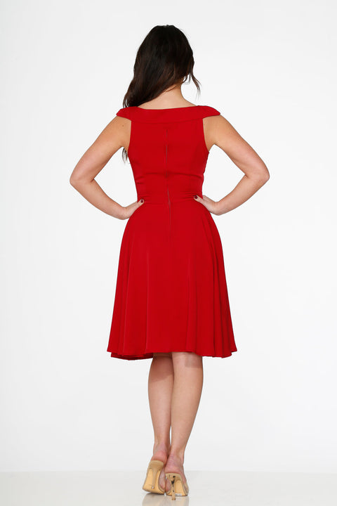Rotes Swing-Kleid für besondere Anlässe-1