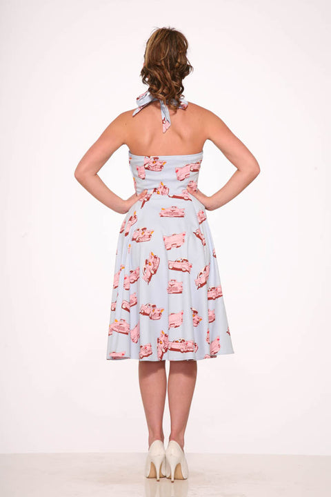 Car Hop Halter Swing Dress-5