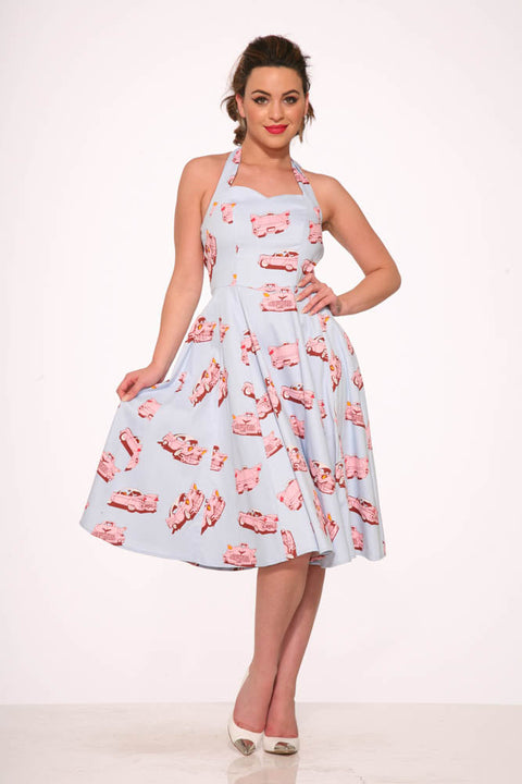 Car Hop Halter Swing Dress-2