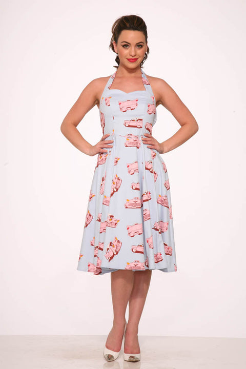 Car Hop Halter Swing Dress-3