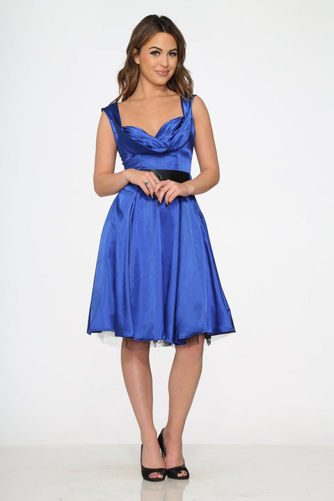 Blaues Swing-Kleid für besondere Anlässe-2