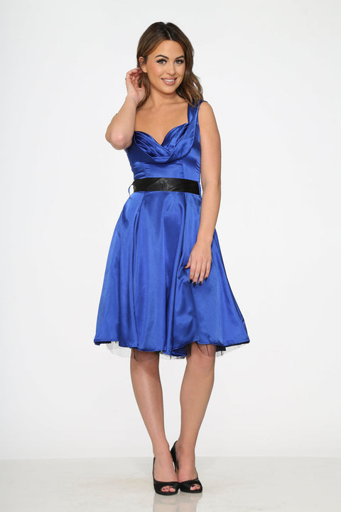 Blaues Swing-Kleid für besondere Anlässe-3