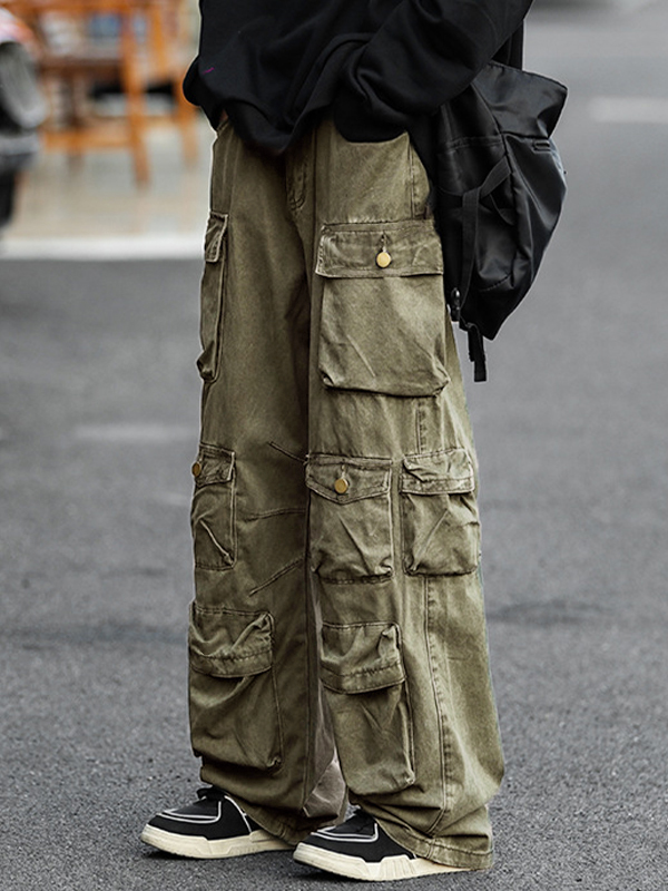 Men's Vintage Pocket Loose Cargo Pants-5