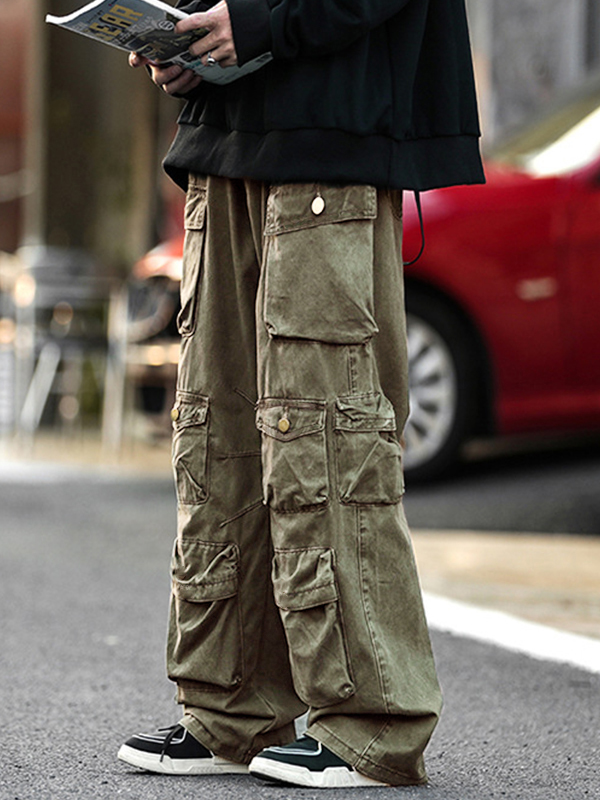 Men's Vintage Pocket Loose Cargo Pants-1