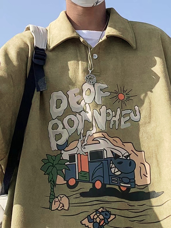 Men's Fun Print Polo Shirt-2