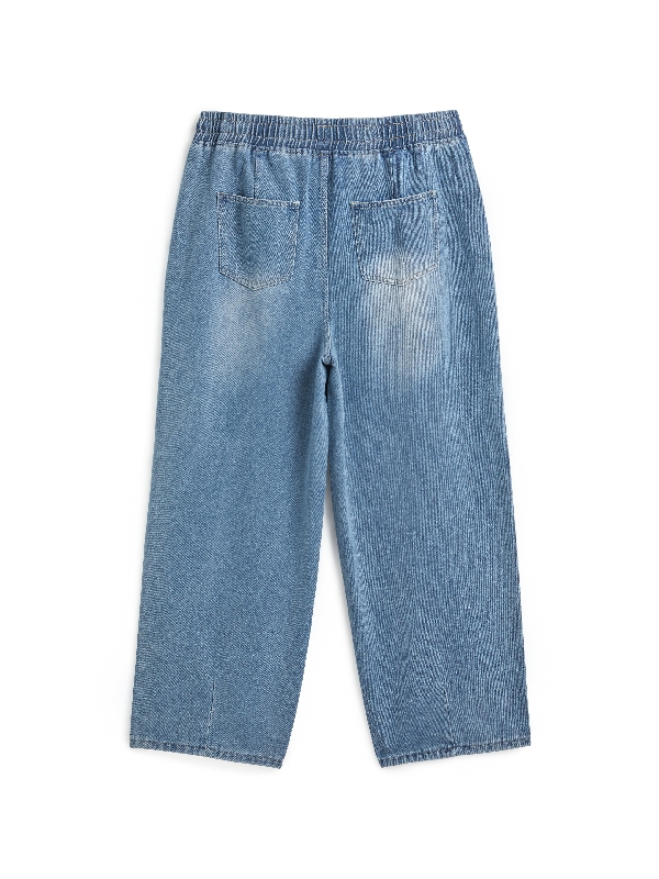 Men's Washed Distressed Loose Jeans-7
