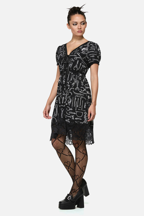 Gothic-Kleid mit barbarischem Muster-5