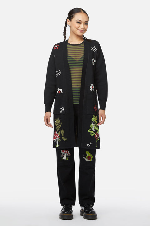 Picknick-Strickjacke mit Froschmotiv-2