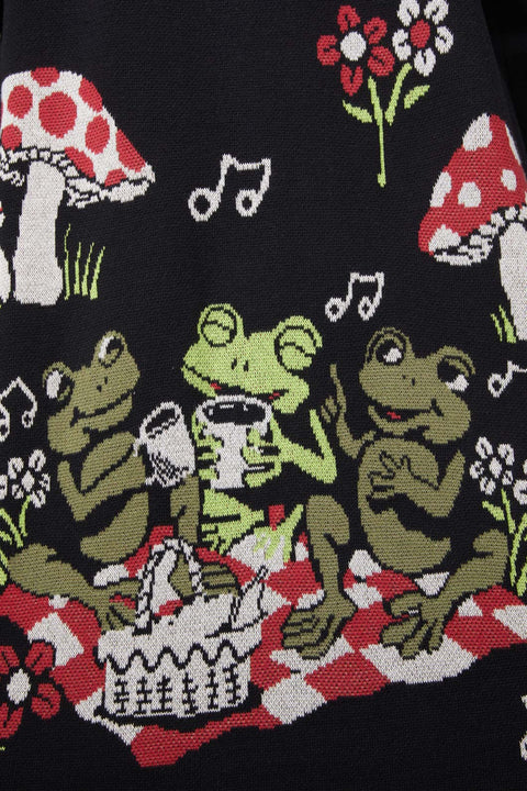 Picknick-Strickjacke mit Froschmotiv-1