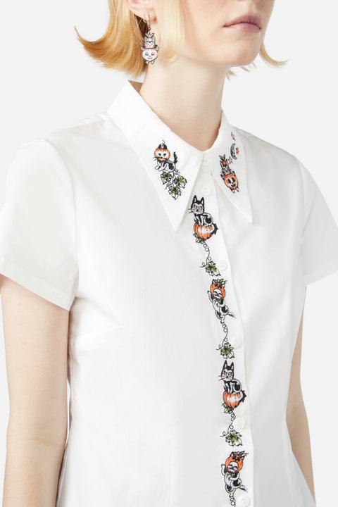 Butternuss-bestickte Bluse-1