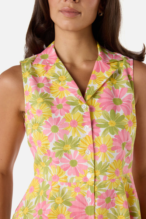 Vintage Daisy Mini-Hemdkleid-3