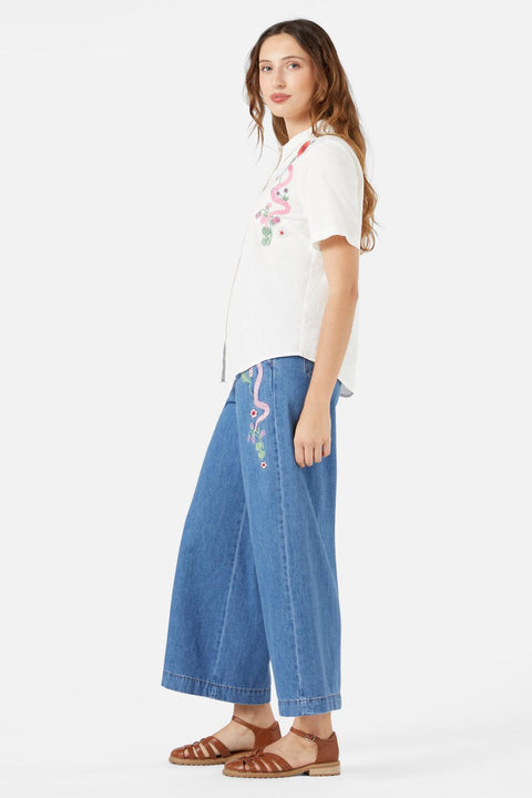 Bluse mit Schlangenstickerei-3