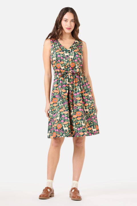 Lama-Kleid mit V-Ausschnitt, ärmellos-2