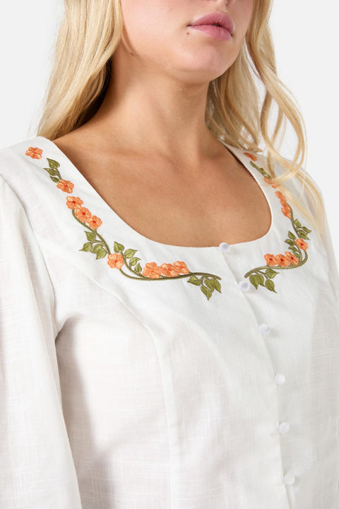 Besticktes Oberteil „Blumenkind“-1