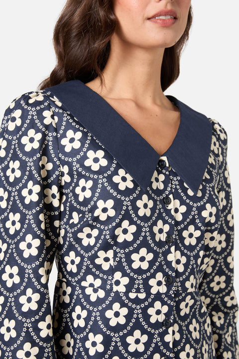 Megan Minikleid mit süßem Kragen-2