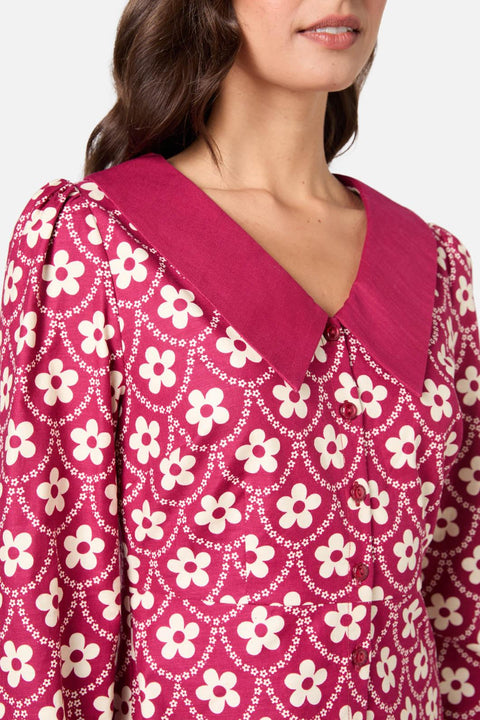 Megan Minikleid mit süßem Kragen-1