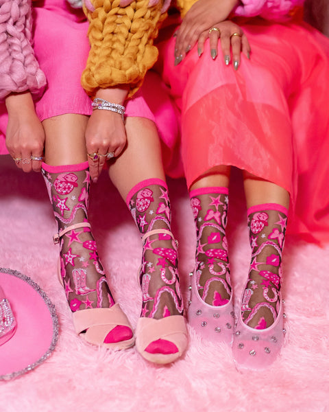 Disco Schwarze Transparente Socken-Set-8