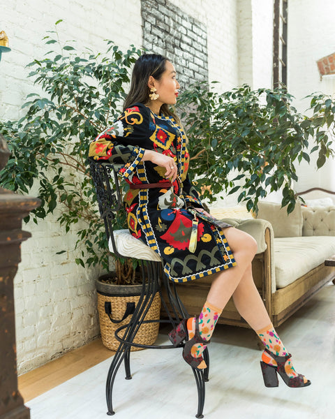 Transparente Knöchelsocke mit zartem Blumenmuster-3