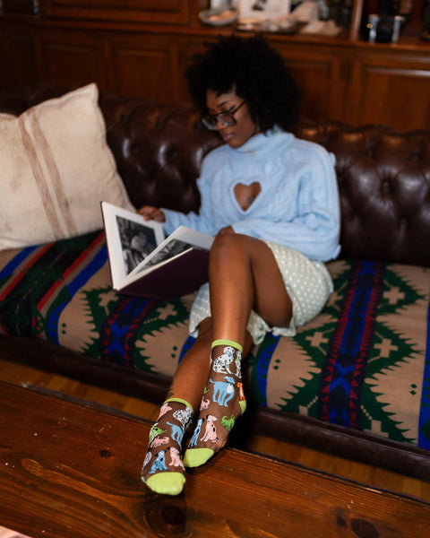 Dopamine Dogs Schwarze durchsichtige Crew-Socke-4