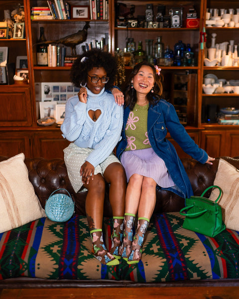 Dopamine Dogs Schwarze durchsichtige Crew-Socke-6