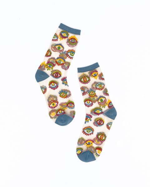 Evil Eye Sheer Crew Sock-1