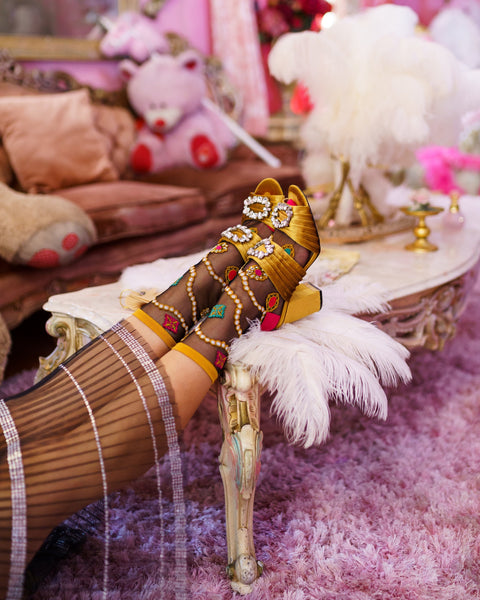 Schwarze, transparente Knöchelsocke von Pearls&Jewels-5