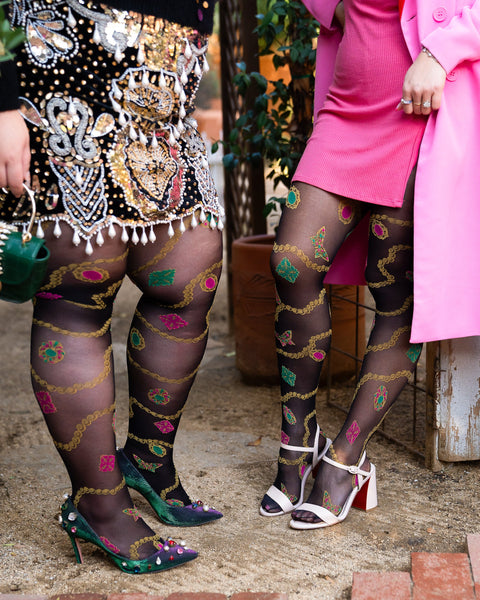 Pearls&Jewels Schwarze, transparente Strumpfhose-2