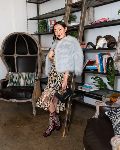 Schlangenmuster-Blumenmuster Schwarze Transparente Crew-Socke-7