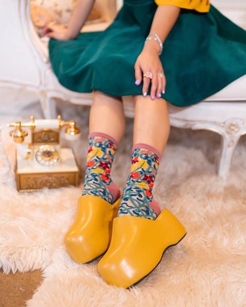 Tapestry Vines Sheer Crew Sock-7