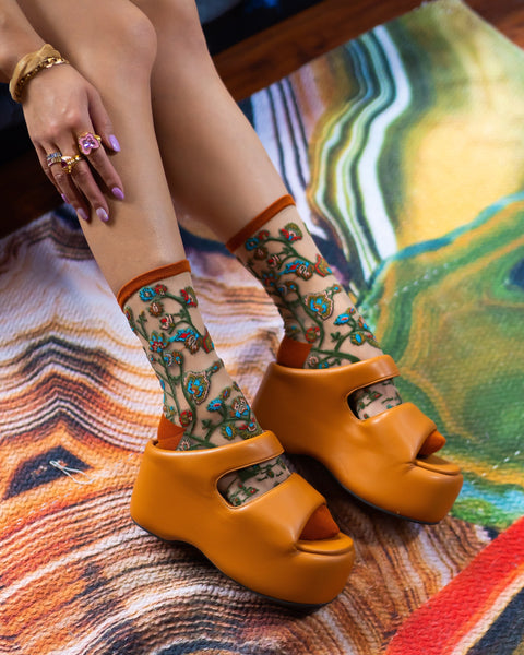 Tree of Life Sheer Crew Sock-1