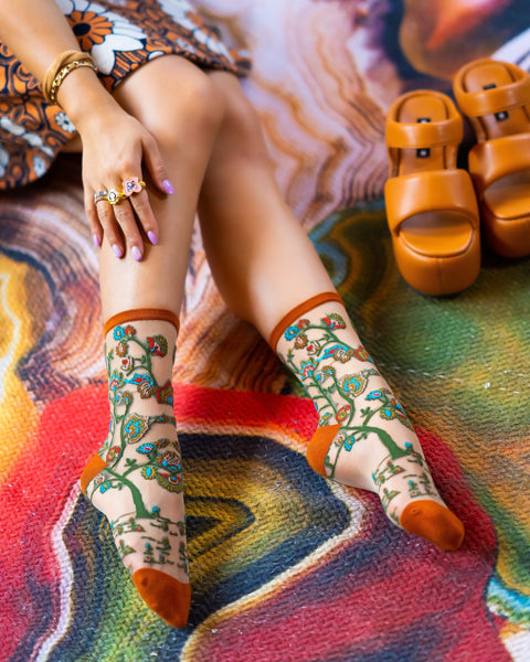 Tree of Life Sheer Crew Sock-7