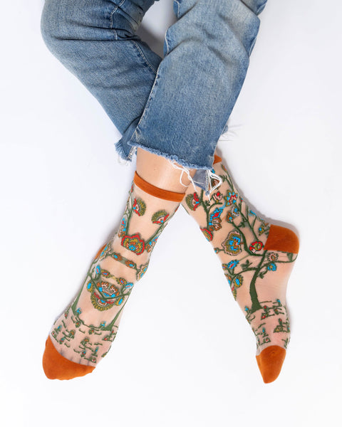 Tree of Life Sheer Crew Sock-2