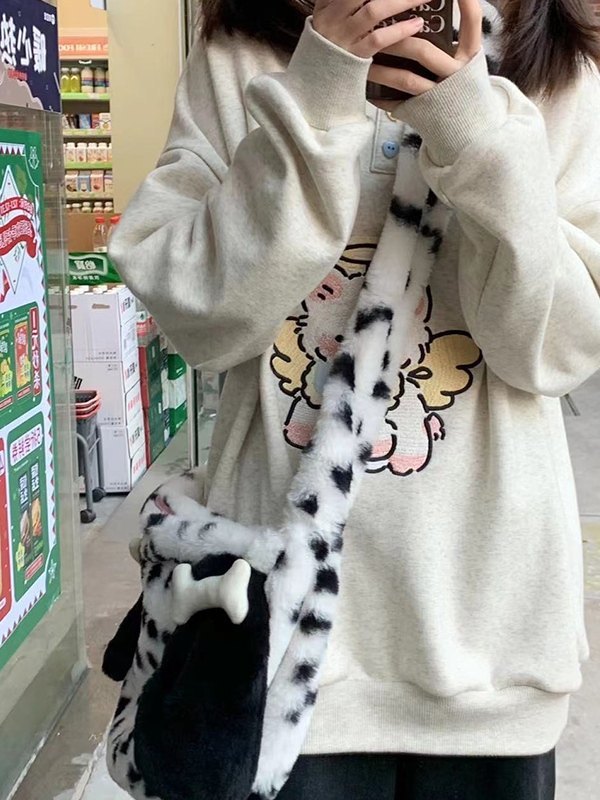 Fuzzy Dalmatian Crossbody Bag-2