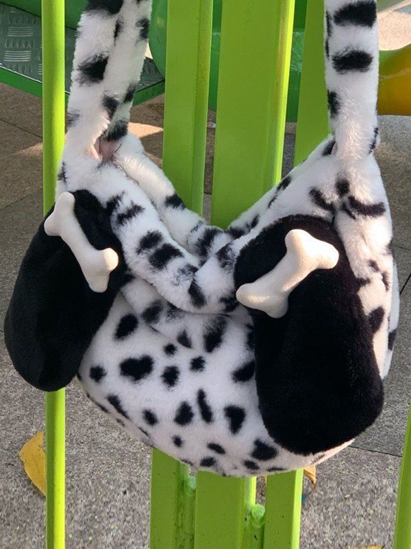 Fuzzy Dalmatian Crossbody Bag-3
