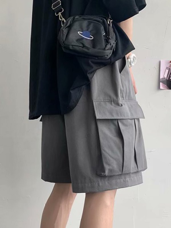 Men's Casual Straight Leg Cargo Shorts-2