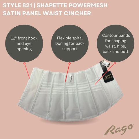 Shapette Powermesh Satin Panel Taillenmieder | Stil 821-2