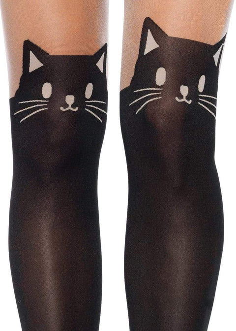 Kura Strumpfhose mit schwarzer Katze-1